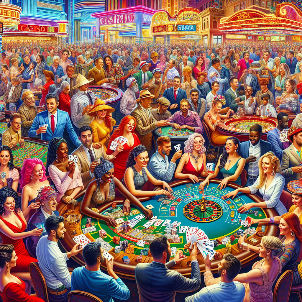 A vibrant community engaging in casino games